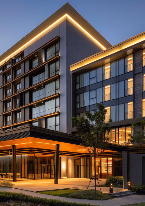 Hotel resort on Phu Quoc at dusk