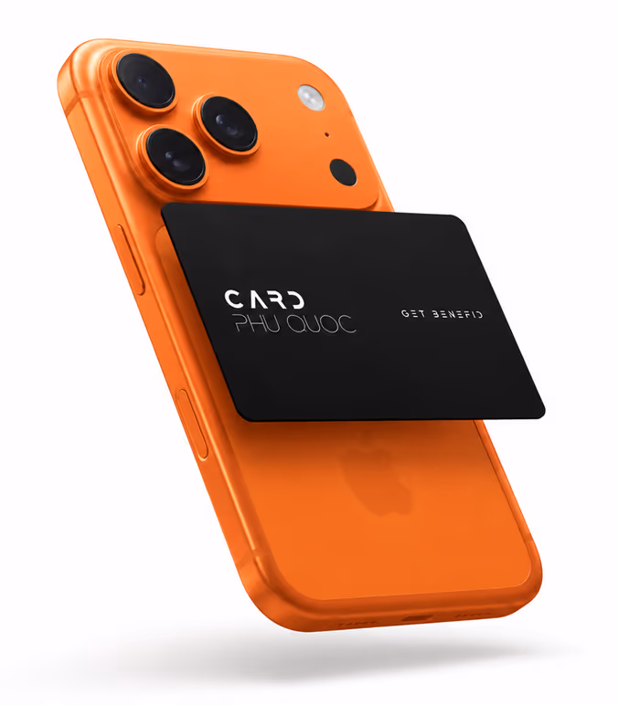 Card Phu Quoc attached to a phone